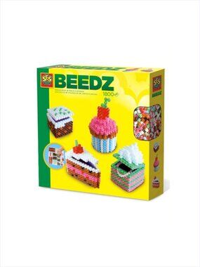 SES  Iron on Beads Beedz 3D Cake Boxes 1800 Pcs w/Accessories Age 5+New In Box